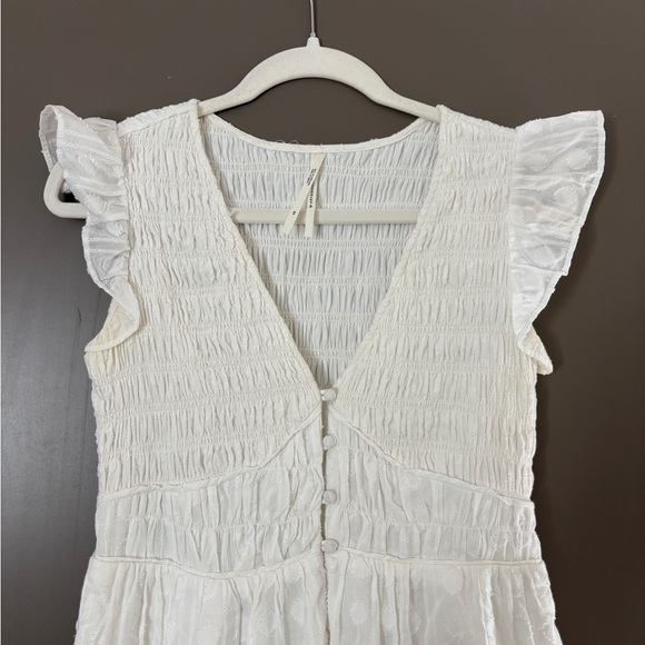 Anthropologie White Textured Midi Dress - Picture 2 of 3